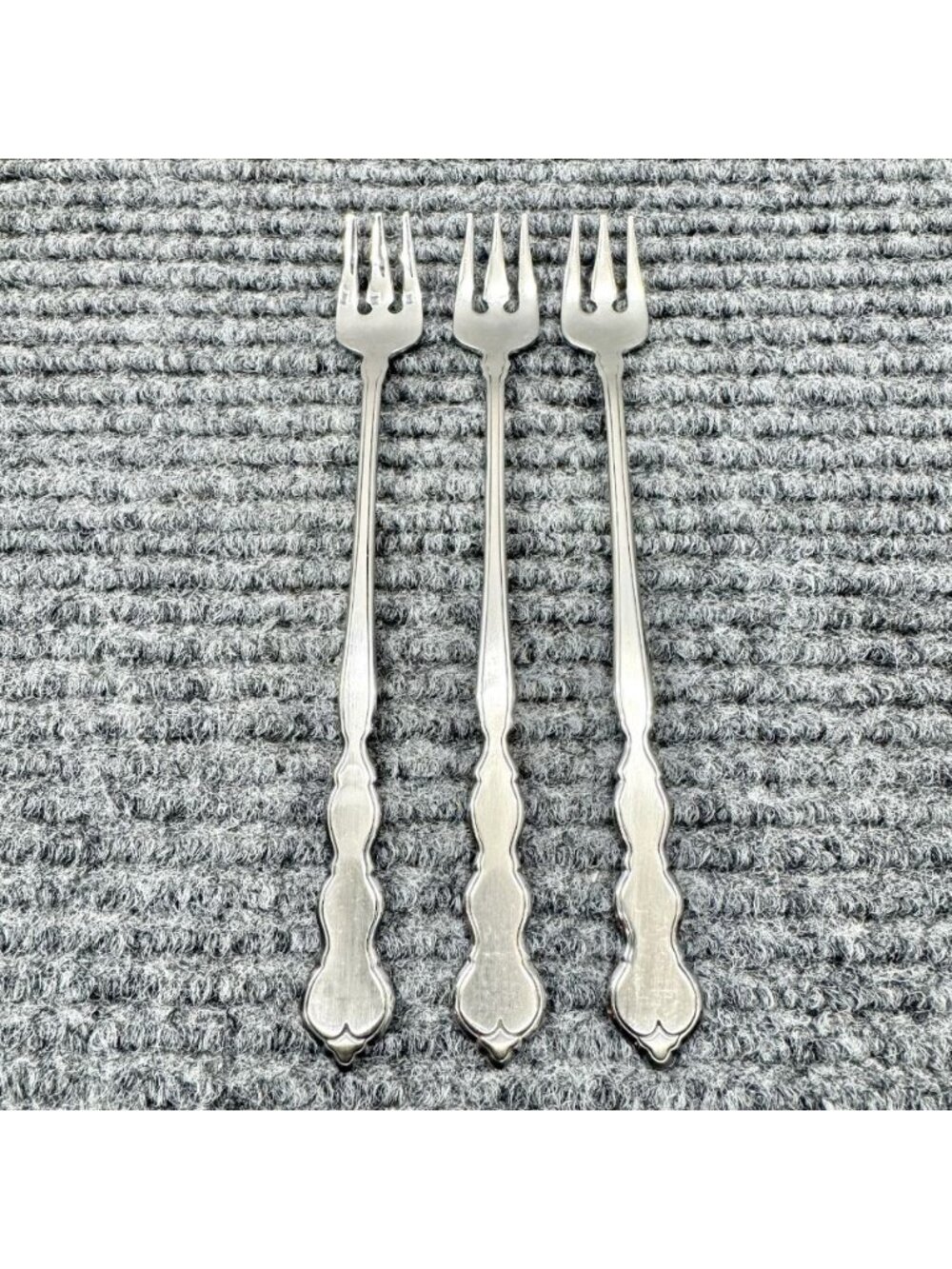 Lot Of 3 Oneida VALERIE Forks Distinction Deluxe HH Stainless Cocktail Appetizer